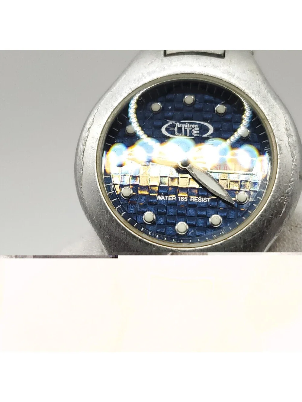 Armitron Lite Blue Day/Date Dial Womens Watch 23mm New Battery